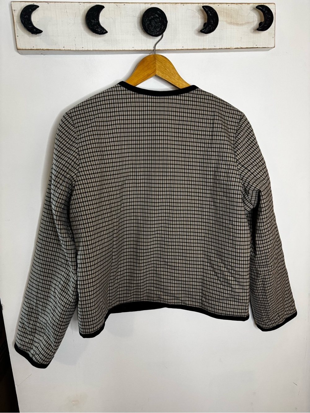 NWOT Rails Nota Jacket Ice Taupe Mini Checked Boxy Lady Jacket - Picture 10 of 11